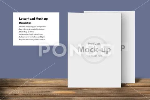 A4 letterhead front and back page mock up PSD Template