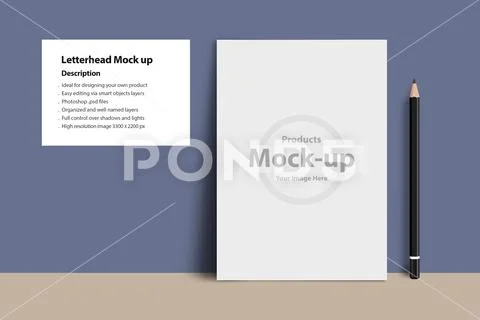A4 letterhead on front of plain background PSD Template
