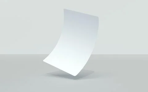 A4 mockup 3d illustration. A5 leaf of the brochure floating above the surface. Stock Illustration