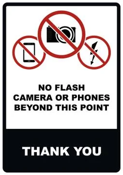 A4 No Flash Camera or Phone Sign Stock Illustration