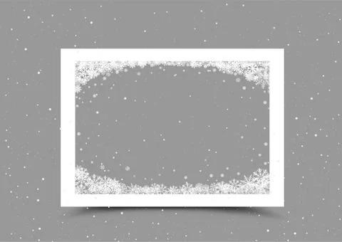 A4 paper frame with snow in corner Stock Illustration