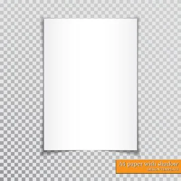 A4 paper with shadow design template, vector. Stock Illustration