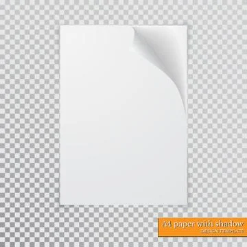 A4 paper with shadow design template, vector. Stock Illustration