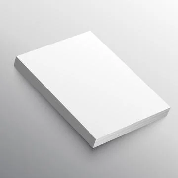 A4 paper stack mockup in 3d style Stock Illustration