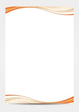 A4 paper template with orange waves Stock Illustration
