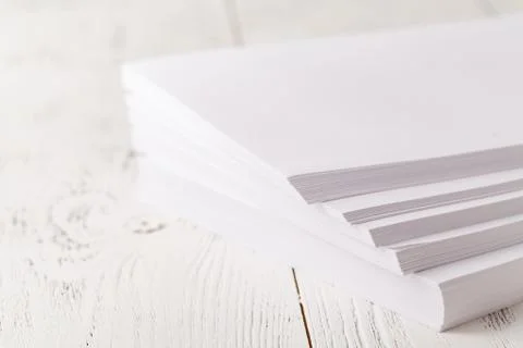 A4 printer paper on table Stock Photos