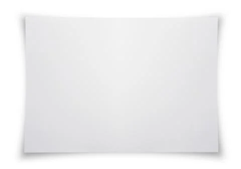 A4 sheet of paper with shadows, isolated on a white. Top view Stock Photos