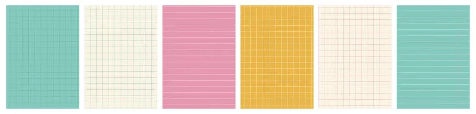 A4 sized back to school background templates set for education concept. Colorful Stockillustratie