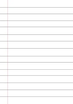 A4 white sheet of lined paper Stock Illustration