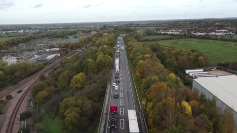 A46 newark by-pass Jam Trim 2 Stockbeeldmateriaal 219807531
