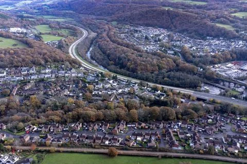 The A465 at Aberdulais Stock Photos