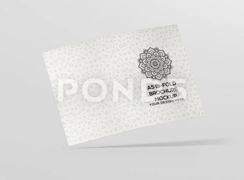 A5 bifold brochure open cover frontview PSD Template