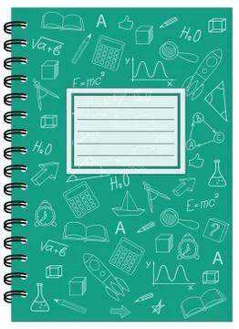 A5 cover design school notebook with spiral Stock Illustration