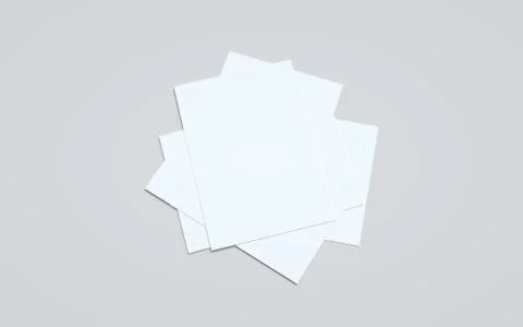 A5 Flyer / Brochure Mock-Up - Multiple Flyers. 3D Illustration Stock Illustration