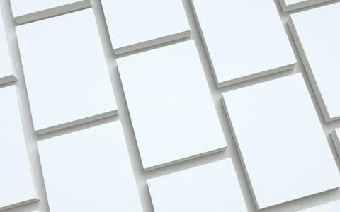 A5 Flyer / Brochure Mock-Up - Multiple Stacks of Flyers. 3D Illustration Stock Illustration