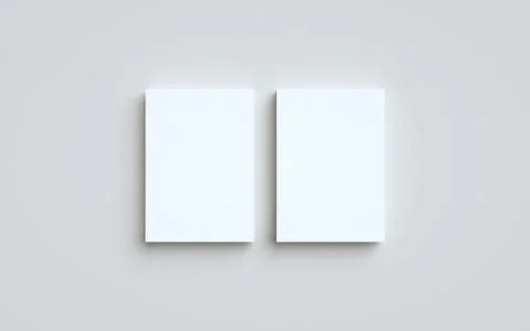 A5 Flyer / Brochure Mock-Up - Two Stacks of Flyers. 3D Illustration Stock Illustration