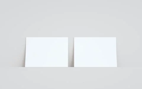 A5 Flyer / Brochure Mock-Up - Two Flyers Against Wall Background. 3D Illustra Stock Illustration