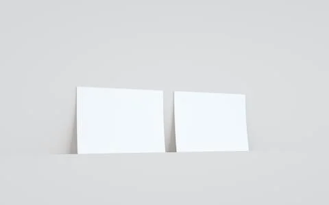 A5 Flyer / Brochure Mock-Up - Two Flyers Against Wall Background. 3D Illustra Stock Illustration