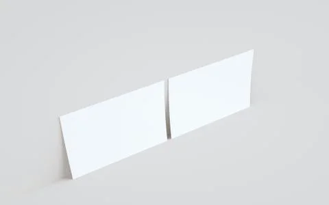 A5 Flyer / Brochure Mock-Up - Two Flyers Against Wall Background. 3D Illustra Stock Illustration