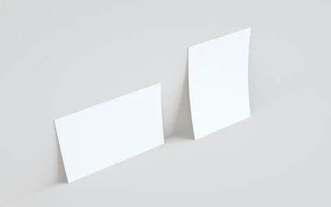 A5 Flyer / Brochure Mock-Up - Two Flyers Against Wall Background. 3D Illustra Stock Illustration