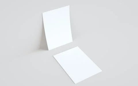 A5 Flyer / Brochure Mock-Up - Two Flyers Against Wall Background. 3D Illustra Stock Illustration