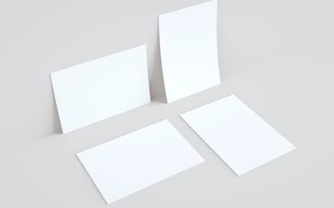 A5 Flyer / Brochure Mock-Up - Two Flyers Against Wall Background. 3D Illustra Stock Illustration