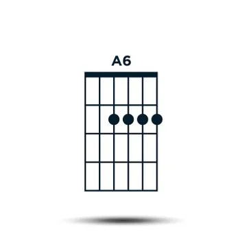 A6, Basic Guitar Chord Chart Icon Vector Template イラスト素材