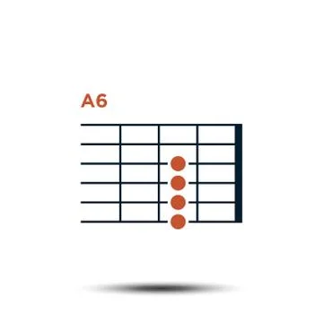 A6, Basic Guitar Chord Chart Icon Vector Template イラスト素材