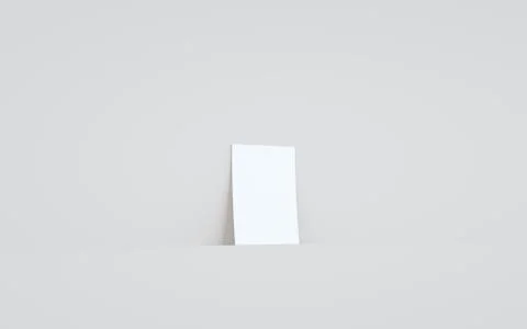 A6 Flyer / Brochure Mock-Up - One Flyer Against Wall Background. 3D Illustrat Stock Illustration