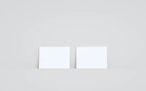 A6 Flyer / Brochure Mock-Up - Two Flyers Against Wall Background. 3D Illustra Stock Illustration