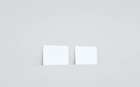 A6 Flyer / Brochure Mock-Up - Two Flyers Against Wall Background. 3D Illustra Stock Illustration