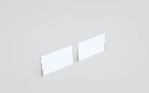 A6 Flyer / Brochure Mock-Up - Two Flyers Against Wall Background. 3D Illustra Stock Illustration