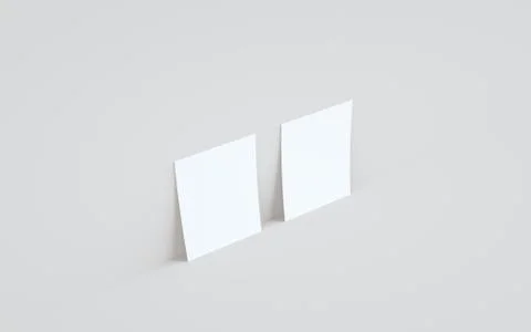 A6 Flyer / Brochure Mock-Up - Two Flyers Against Wall Background. 3D Illustra Stock Illustration