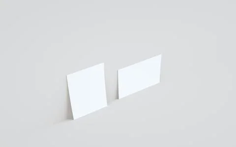A6 Flyer / Brochure Mock-Up - Two Flyers Against Wall Background. 3D Illustra Stock Illustration
