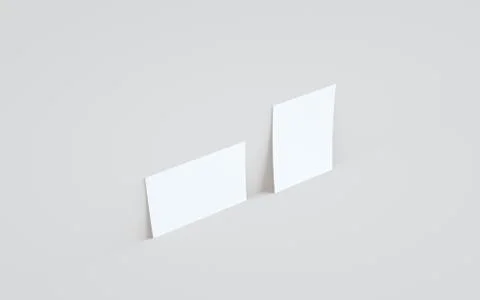 A6 Flyer / Brochure Mock-Up - Two Flyers Against Wall Background. 3D Illustra Stock Illustration