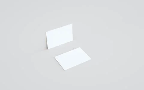 A6 Flyer / Brochure Mock-Up - Two Flyers Against Wall Background. 3D Illustra Stock Illustration