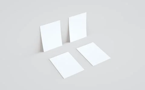 A6 Flyer / Brochure Mock-Up - Two Flyers Against Wall Background. 3D Illustra Stock Illustration