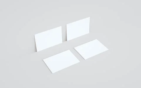 A6 Flyer / Brochure Mock-Up - Two Flyers Against Wall Background. 3D Illustra Stock Illustration