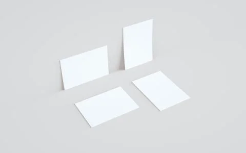 A6 Flyer / Brochure Mock-Up - Two Flyers Against Wall Background. 3D Illustra Stock Illustration