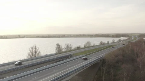 A6 - Lemmer/Joure winter setting Stock Footage 121142793