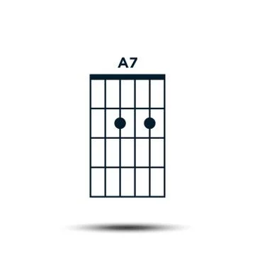 A7, Basic Guitar Chord Chart Icon Vector Template イラスト素材