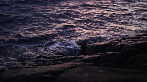 A7S III - CinetoneS - Waves hitting mountains Stock Footage 151920161