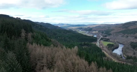 A9 heading towards the Cairngorms Stockbeeldmateriaal 240193706
