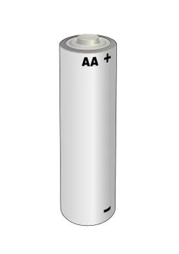 AA alkaline or lithium single cell battery. Isolated vector illustration. Stock Illustration