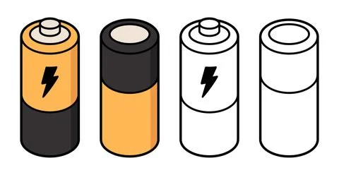 AA batteries set Stock Illustration