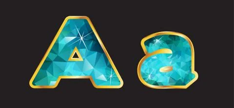 Aa with gold and teal VECTOR Stock Illustration