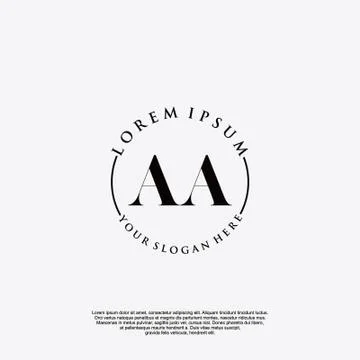 AA Initial handwriting logo design Stock Illustration
