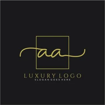AA Initial handwriting logo design Illustrazione stock