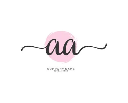 AA Initial handwriting logo design Stock Illustration