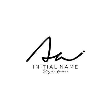 AA Initial handwriting logo design Stock Illustration